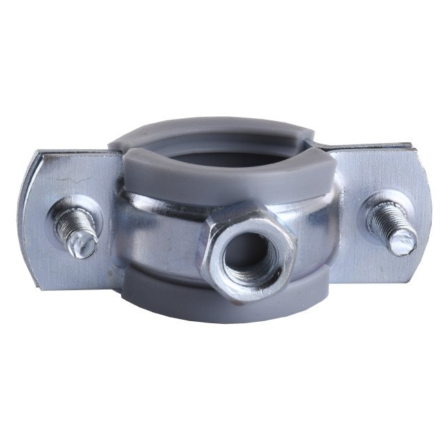 Хомут в зборi CR    1/2″ (20-23мм) з гвинтом-шурупом 8*80 та дюбелем в уп., сірий