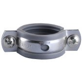 Хомут в зборi CR   1″ (32-37мм) з гвинтом-шурупом 8*80 та дюбелем в уп., сірий