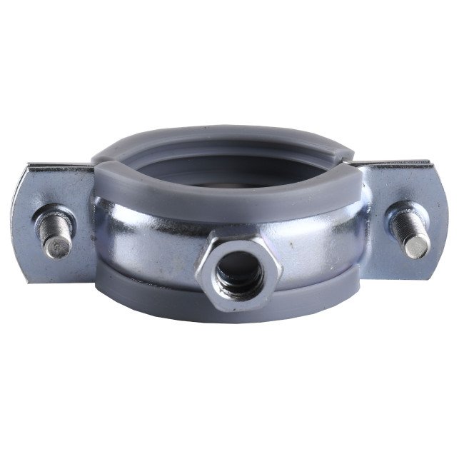 Хомут в зборi CR   1″ (32-37мм) з гвинтом-шурупом 8*80 та дюбелем в уп., сірий