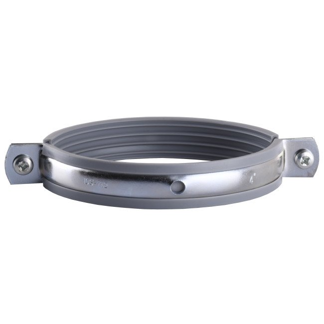 Хомут в зборi CR 4″ (105-112мм) з гвинтом-шурупом 8*100 та дюбелем в уп., сірий 2