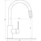 Змішувач для кухні під осмос TOPAZ CORSICA TC-8801-H39-PVD Змішувач для кухні під осмос TOPAZ CORSICA TC-8801-H39-PVD