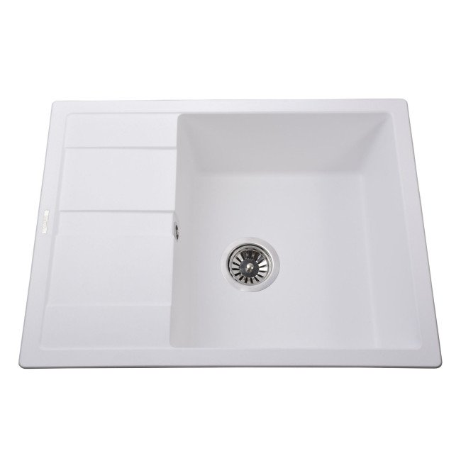 Гранітна мийка Globus Lux ONE білий 650х500мм-А0007 Гранітна мийка Globus Lux ONE білий 650х500мм-А0007