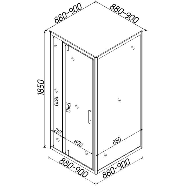 Душова кабіна квадратна без піддона MORAVA N90TB.Mosaic (N90B.Mosaic) BRAVO (1уп.)