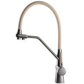 Змішувач для кухні під осмос Globus Lux GLLR-0700-L-08-06 гофрований на гайці латунь, Сталь-Бежевий Змішувач для кухні під осмос Globus Lux GLLR-0700-L-08-06 гофрований на гайці латунь, Сталь-Бежевий