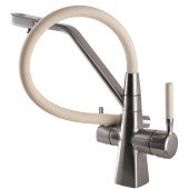 Змішувач для кухні під осмос Globus Lux GLLR-0700-L-08-06 гофрований на гайці латунь, Сталь-Бежевий Змішувач для кухні під осмос Globus Lux GLLR-0700-L-08-06 гофрований на гайці латунь, Сталь-Бежевий