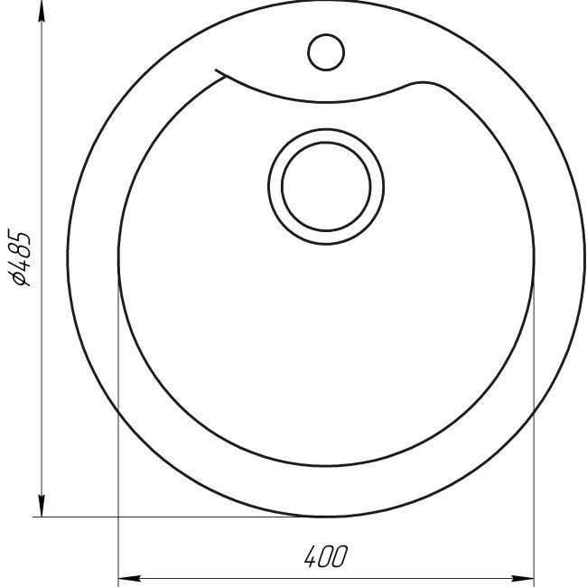 Гранітна мийка Globus Lux ORTA коричневий 485мм-А0006