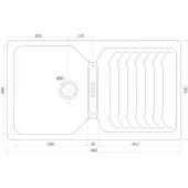 Гранітна мийка Globus Lux BOREN коричневий 860x500мм-А0006
