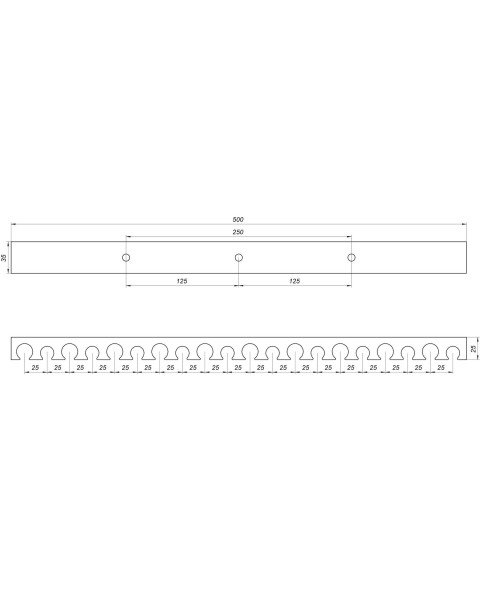 Планка монтажна для кріплення труби теплої підлоги Ø16/20 крок 5см довжина 50см чорна 2