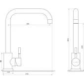 Змішувач для кухні EcoMIX ALPEN AISI-203L-WH