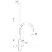 Змішувач для кухні Domino ELLIPSE DCC-203SA-G03