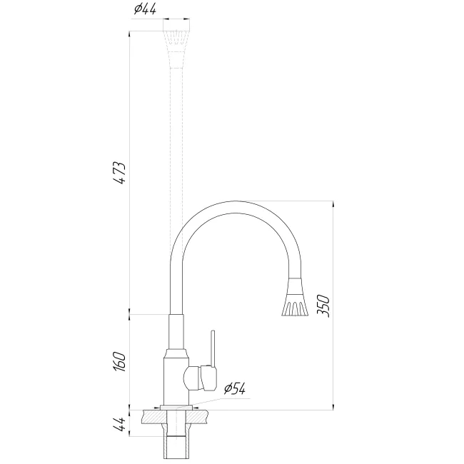 Змішувач для кухні Domino ELLIPSE DCC-203SA-S21