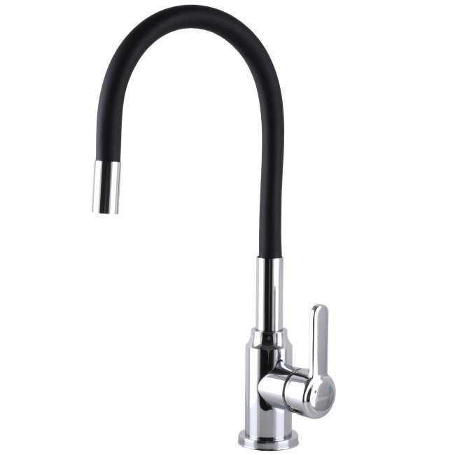 Змішувач для кухні DOMINO ELLIPSE DCC-203L-BLACK  гофровилив Чорний,,На Гайці