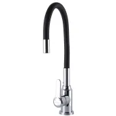 Змішувач для кухні DOMINO ELLIPSE DCC-203L-BLACK  гофровилив Чорний,,На Гайці