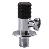 Кран кутовий кераміка SOLOMON EXCLUSIVE 1/2″X3/4″ 989 BLACK/CHROME ( 1шт.)