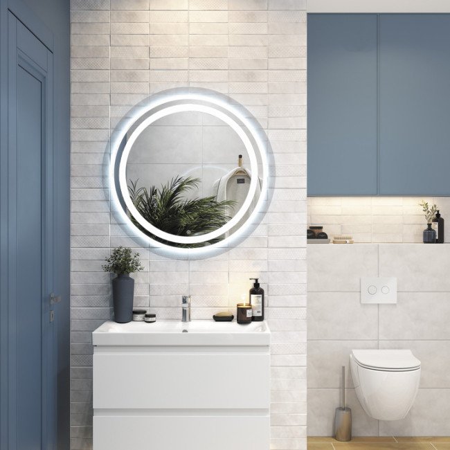 Дзеркало UNIO MRR-09 RND-S 700 x 700 mm LED FL з сенсором Дзеркало UNIO MRR-09 RND-S 700 x 700 mm LED FL з сенсором