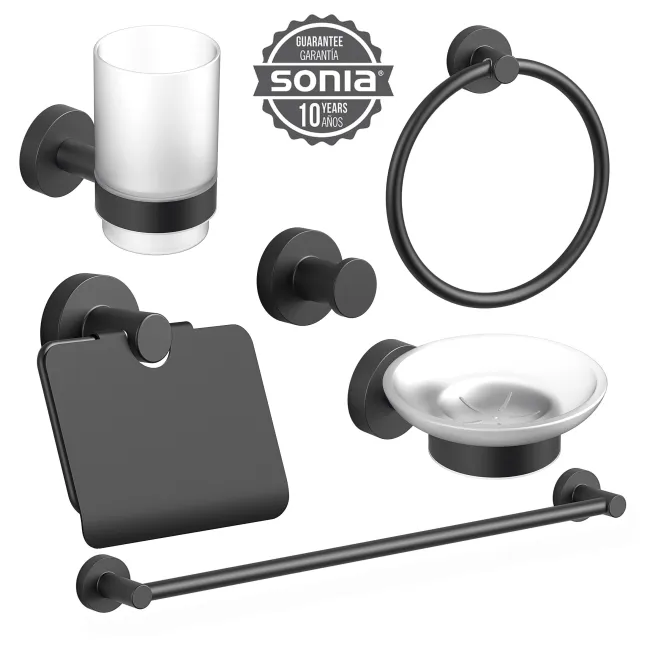 Набір аксесуарів для ванної SONIA ASTRAL KIT BLACK ( 6 предметів) 185214 Набір аксесуарів для ванної SONIA ASTRAL KIT BLACK ( 6 предметів) 185214