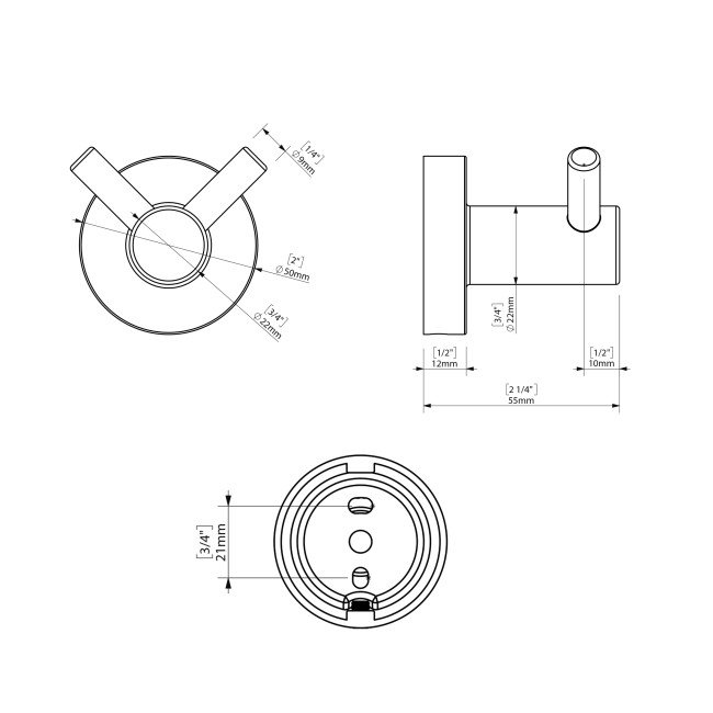 Гачок подвійний SONIA ASTRAL BLACK 194087