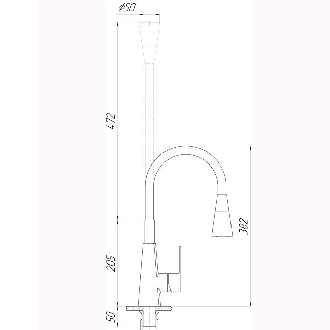Змішувач для кухні DOMINO Dionis DDD-203SM-BB