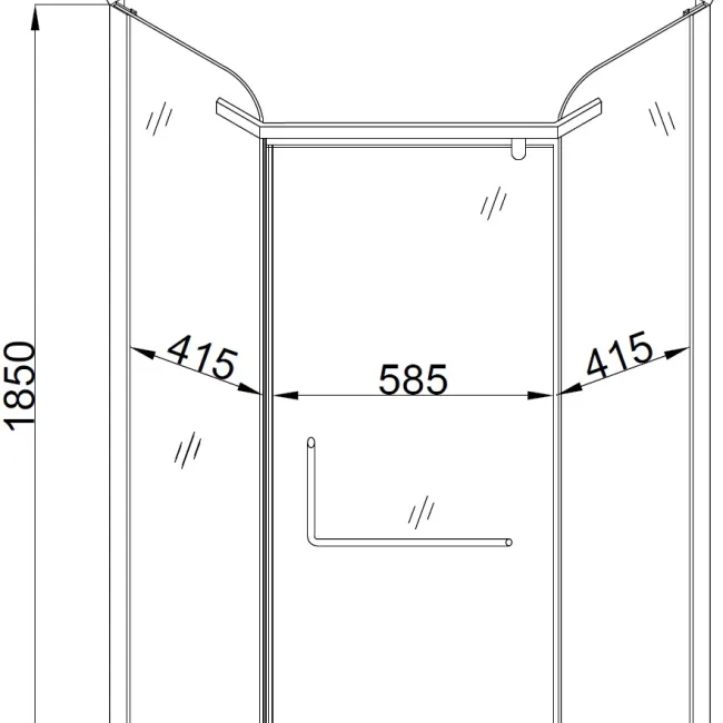 Душова кабіна пятикутна RABA L90TB (L90BT) BRAVO (2уп.)