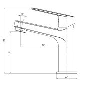 Змішувач для умивальника TOPAZ CAPRI TCA-15207-H44 картридж D25,H=140, шланги 45см