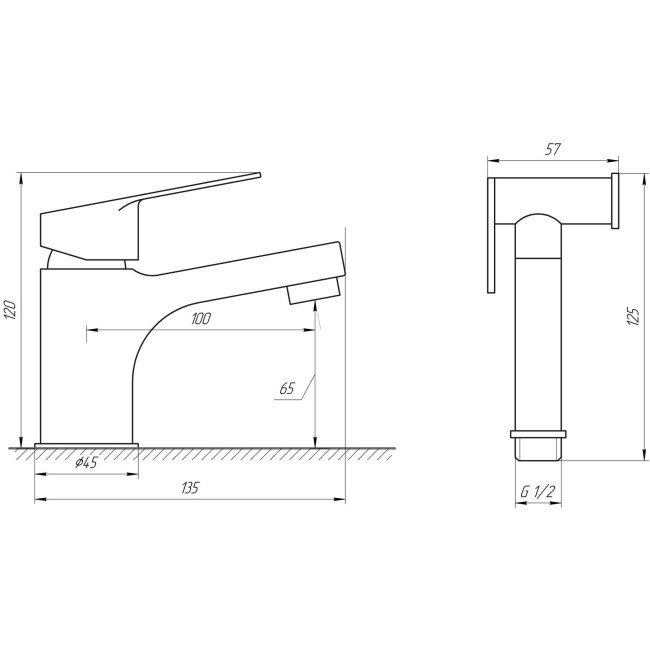 Змішувач для умивальника TOPAZ CAPRI TCA-15206-H43 гігієнічний зі стоп-лійкою вбудований клапан D35 Змішувач для умивальника TOPAZ CAPRI TCA-15206-H43 гігієнічний зі стоп-лійкою вбудований клапан D35