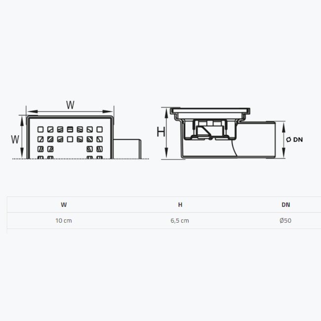 Трап душовий TILLO TM207 10х10см Трап душовий TILLO TM207 10х10см