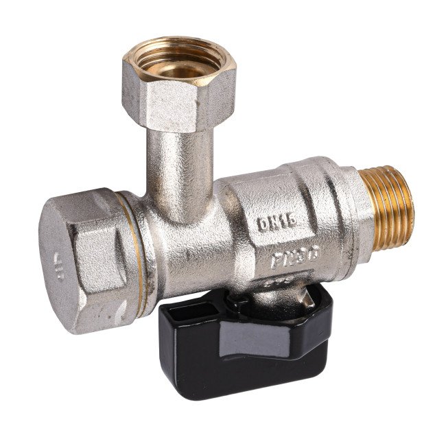 Кран кульовий котловий   1/2″  ARCO 150823 кутовий з накидною гайкою  with FILTER