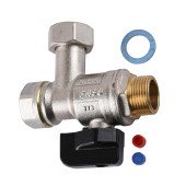 Кран кульовий котловий   3/4″  ARCO 150824 кутовий з накидною гайкою  with FILTER