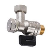Кран кульовий котловий   3/4″  ARCO 150824 кутовий з накидною гайкою  with FILTER