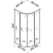 Душова кабіна півкругла без піддона WISLA N90GB BRAVO (1уп.)