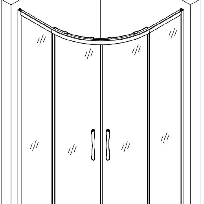 Душова кабіна півкругла без піддона WISLA N90TB.Mosaic BRAVO (1уп.)