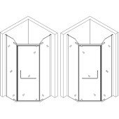 Душова кабіна пятикутна без піддона RABA N90FS BRAVO (1уп.)