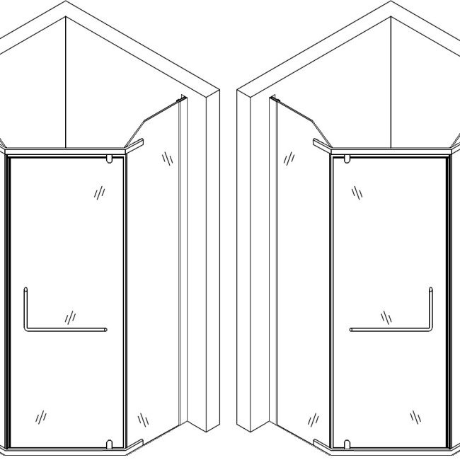 Душова кабіна пятикутна без піддона RABA N90FS BRAVO (1уп.)