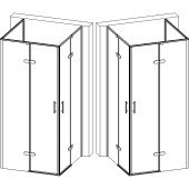 Душова кабіна квадратна без піддона від стіни WDA N90TC BRAVO (1уп.)