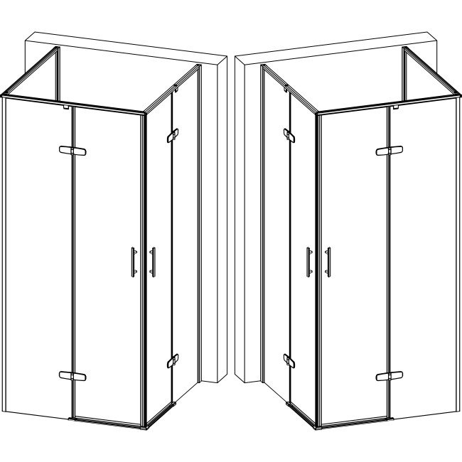 Душова кабіна квадратна без піддона від стіни WDA N90TC BRAVO (1уп.)