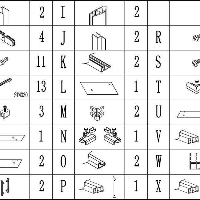 Душова кабіна квадратна без піддона від стіни WDA N90TC BRAVO (1уп.)