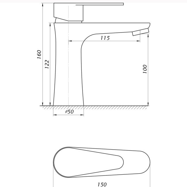 Змішувач для умивальника BRAVO BR-00-101 термопластик ABS, білий, на гайці Змішувач для умивальника BRAVO BR-00-101 термопластик ABS, білий, на гайці