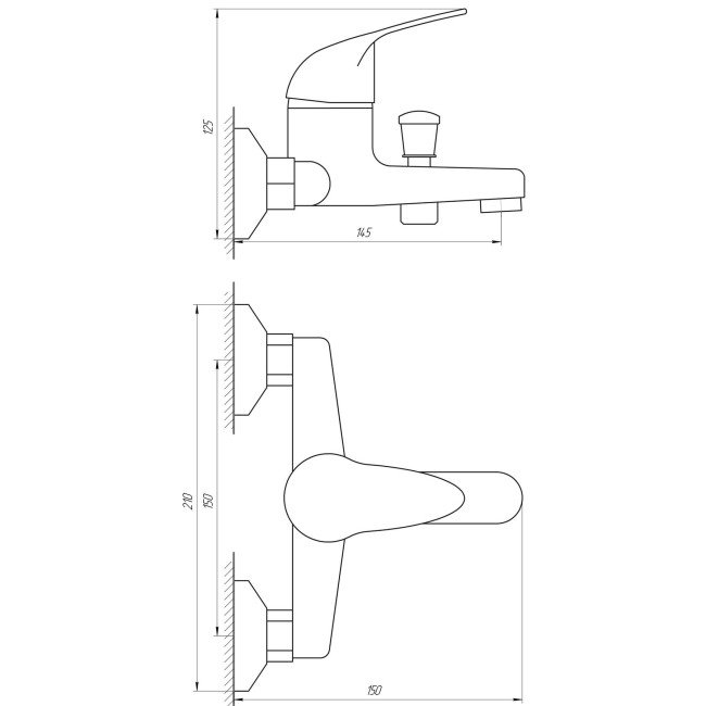 Змішувач для ванни BRAVO BO-00-102 термостійкий ABS пластик