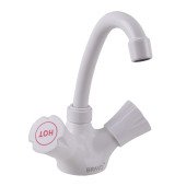 Змішувач для умивальника BRAVO B2-00-401 термостійкий ABS пластик, білий Змішувач для умивальника BRAVO B2-00-401 термостійкий ABS пластик, білий