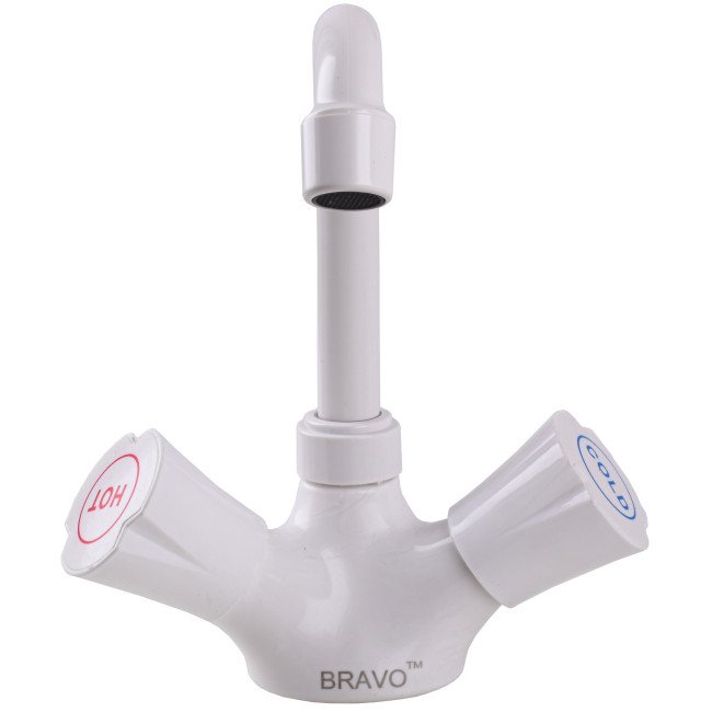 Змішувач для умивальника BRAVO B2-00-401 термостійкий ABS пластик, білий Змішувач для умивальника BRAVO B2-00-401 термостійкий ABS пластик, білий