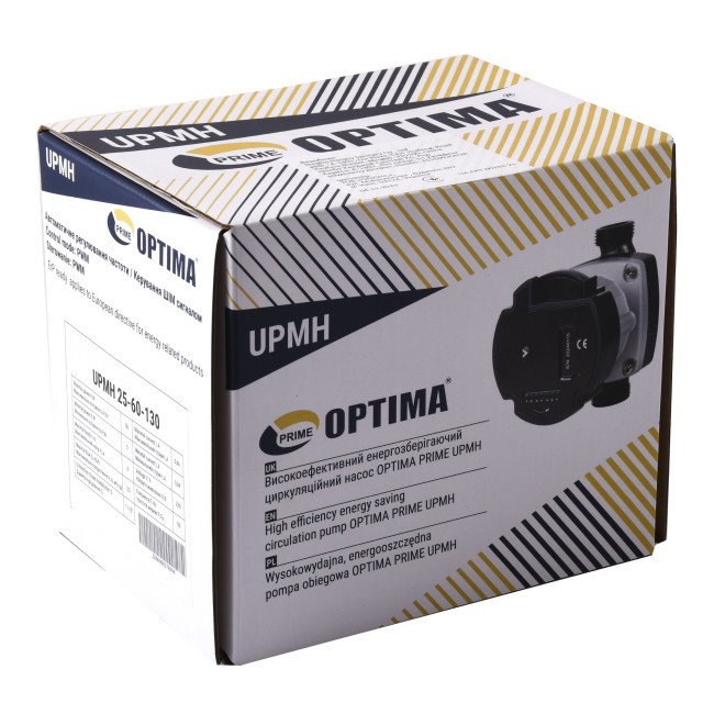 Насос циркуляційний енергоощадний Optima PRIME UPMH 25-60AUTO 130мм + гайки Насос циркуляційний енергоощадний Optima PRIME UPMH 25-60AUTO 130мм + гайки