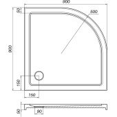 Душовий піддон півкруглий PILICA RS90I BRAVO (1уп.) Душовий піддон півкруглий PILICA RS90I BRAVO (1уп.)