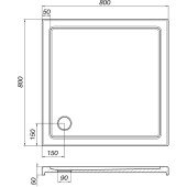 Душовий піддон квадратний BOBR SS80I BRAVO (1уп.) Душовий піддон квадратний BOBR SS80I BRAVO (1уп.)
