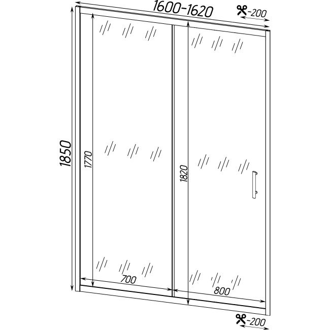 Душові двері TORMES 160FS BRAVO (2уп.) Душові двері TORMES 160FS BRAVO (2уп.)