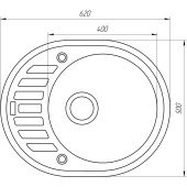 Гранітна мийка Mira ARNICA сірий 620 х 500 мм Гранітна мийка Mira ARNICA сірий 620 х 500 мм