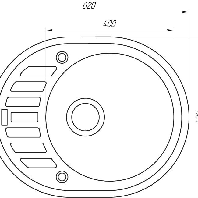 Гранітна мийка Mira ARNICA сірий 620 х 500 мм Гранітна мийка Mira ARNICA сірий 620 х 500 мм