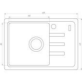 Гранітна мийка Mira MONTI сірий 620 х 435 мм