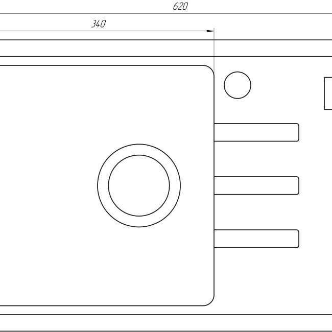 Гранітна мийка Mira MONTI сірий 620 х 435 мм