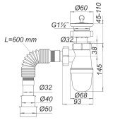 Сифон  для умивальника″Тюльпан″ Т0215 SOLOPLAST