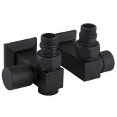 Набір Кран вентильний кутовий з американкою SOLOMON LUX 1/2″CUBE BLACK 8888_ТЕН (1уп)